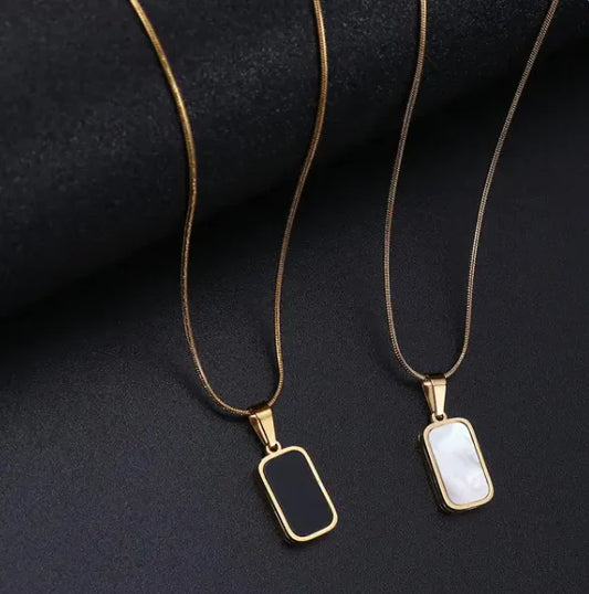 Rectangle Double Sided Delicate Pendant Necklaces Rectangle Double Sided Delicate Pendant Necklaces Rectangle Double Sided Delicate Pendant Necklaces ﻿STYLE SHYLE  Rectangle Double Sided Delicate Pendant Necklaces